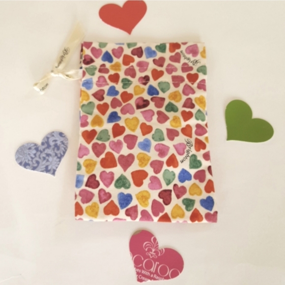 Brighton Jewelry Pouch Drawstring Gift Bag Colorful Hearts Pattern - Picture 4 of 4